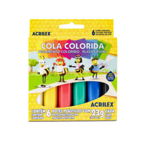 Cola Colorida - 23g - Kit C/ 06 Unidades -ACRILEX