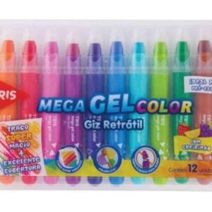 Giz de Cera Mega Retrátil - 12 Cores - TRIS