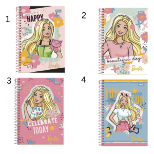 Caderno 1/4 C/ Dura Espiral Barbie – 80 Folhas – FORONI