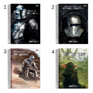 Caderno Colegial C/ Dura Espiral Mandalorian – 1 Matéria – 80 Folhas - SÃO DOMINGOS