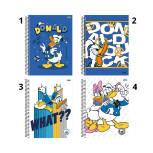 Caderno 1 Matéria C/ Dura Espiral Donald – 80 Folhas – SÃO DOMINGOS