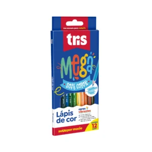 Lápis de Cor Mega Soft Color – 12 Cores – TRIS