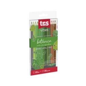 Lápis de Cor Vibes Botânica – 12 Cores + 01 Lápis 6B – TRIS
