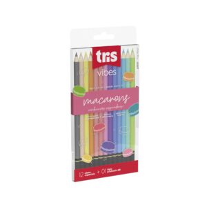 Lápis de Cor Vibes Macarons – 12 Cores + 01 Lápis 6B – TRIS