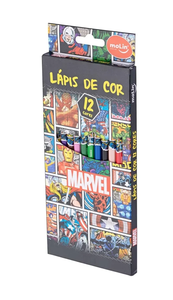 Lápis de Cor Marvel – 12 Cores – MOLIN