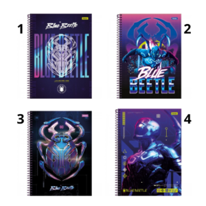 Caderno C/ Dura Espiral Blue Beetle – 10 Matérias – 160 Folhas - FORONI