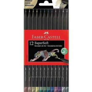 Lápis de Cor SuperSoft Metalico – 12 Cores – FABER CASTELL