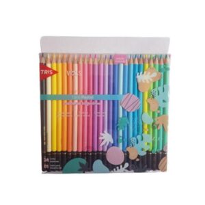 Lápis de Cor Vibes Tons Pastel – 24 Cores + 01 Lápis 6B – TRIS