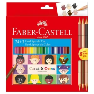 Lápis de Cor - 24 + 3 Cores Bicolor Tom de Pele - FABER CASTELL