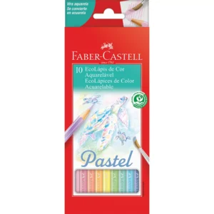 Lápis de Cor Aquarelável Pastel - 10 Cores + Pincel - FABER CASTELL