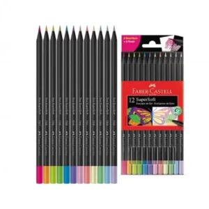 Lápis de Cor SuperSoft 6 Cores Neon 6 Cores Pastel – 12 Cores – FABER CASTELL