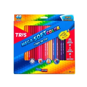 Lápis de Cor Mega Soft - 48 Cores + 2 Cores Metálicas + 1 Apontador - TRIS