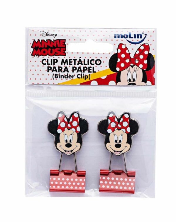 Binder Clips Metálico Minnie - Kit C/ 02 Unidades - MOLIN