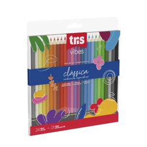 Lápis de Cor Vibes Clássica – 24 Cores + 01 Lápis 6B – TRIS