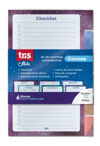 Kit Bloco de Anotações Autoadesivo Cosmos – To do List – 72 Folhas – TRIS