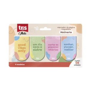Marcador de Página Magnético – Kit C/ 04 Unidades – TRIS