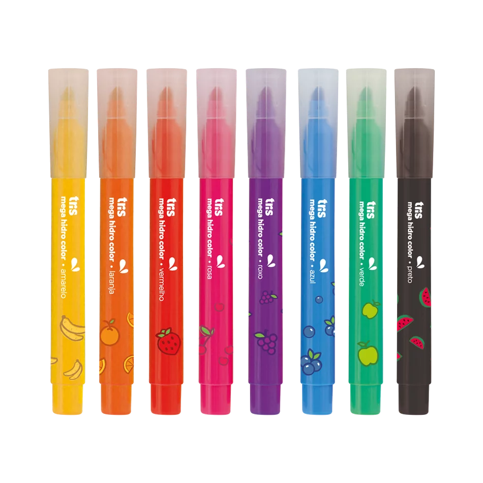 Caneta Mega Hidrocor Fruits Aromatizada – 8 Cores – TRIS - Imagem 2