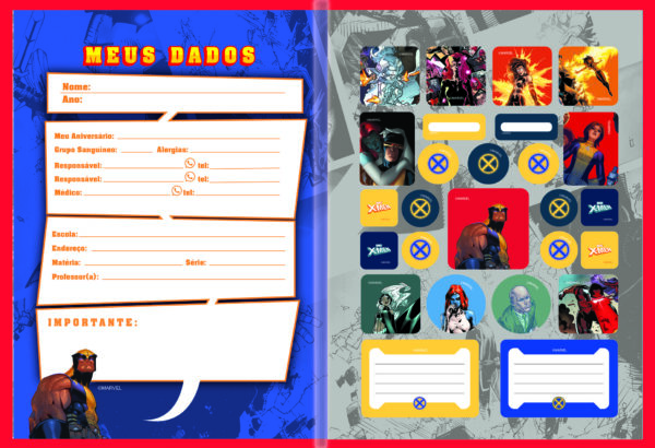 Caderno 1 Matéria C/ Dura Brochurão X-Men – 80 Folhas – SÃO DOMINGOS - Image 2