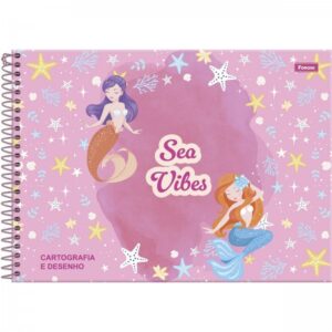 Caderno de Desenho C/ Dura Sea Vibes - 80 Folhas S/ Seda – FORONI