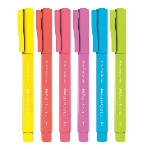 Caneta Fine Pen Tropical 0.4 mm - Kit 6 cores - FABER CASTELL - Imagem 2