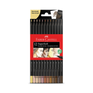 Lápis de Cor SuperSoft Tons de Pele – 12 Cores – FABER CASTELL