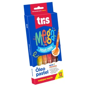 Giz De Cera Mega Pastel Color - 12 Cores - TRIS