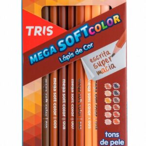Lápis de Cor Mega Soft Tons de Pele - 12 Cores - TRIS