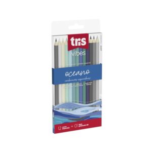 Lápis de Cor Vibes Oceano – 12 Cores + 01 Lápis 6B – TRIS