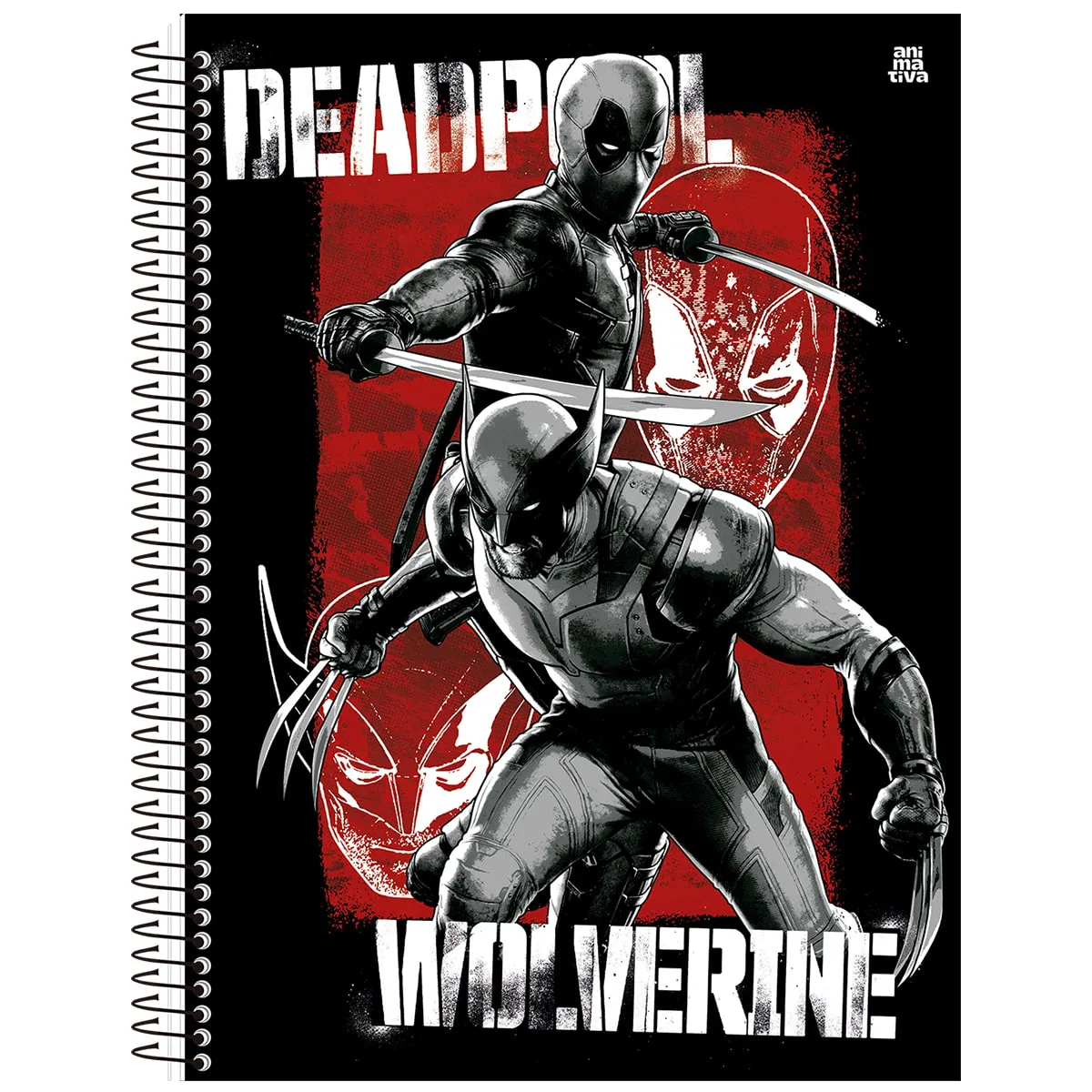 Caderno C/ Dura Espiral Deadpool Wolverine – 1 Matéria – 80 Folhas – ANIMATIVA - Imagem 3