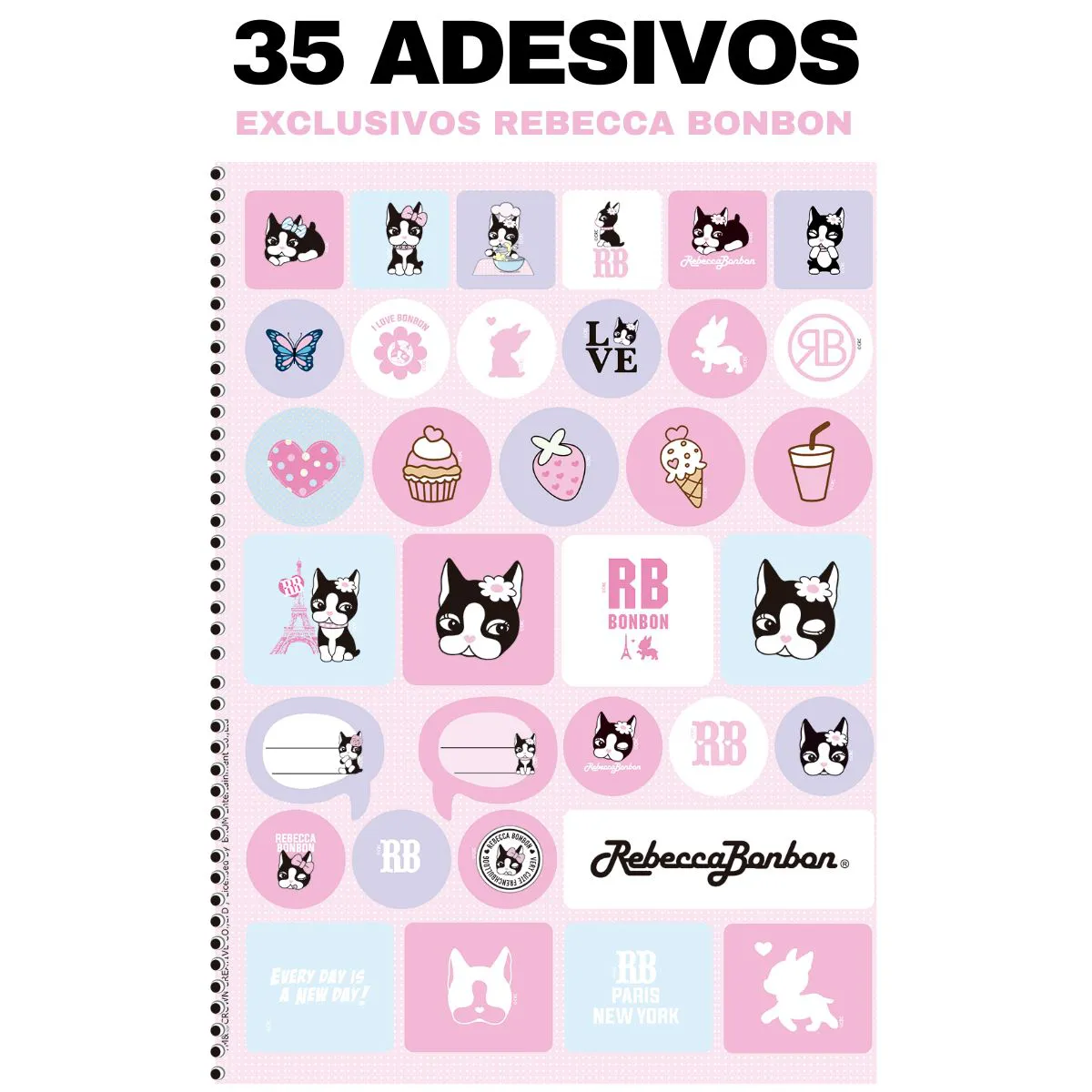 Caderno C/ Dura Espiral Rebecca Bonbon – 10 Matérias – 160 Folhas - ANIMATIVA - Imagem 2