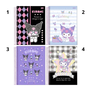 Caderno C/ Dura Espiral Kuromi – 15 Matérias – 240 Folhas - JANDAIA