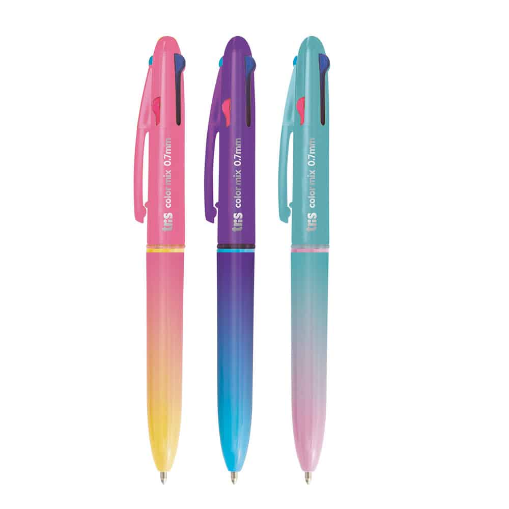 Caneta Esferográfica 7.0mm C/ 4 Cores Color Mix Trend - Unidade - TRIS