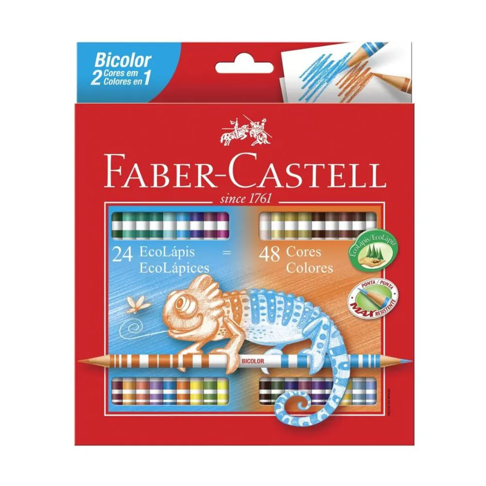 Lápis de Cor Bicolor - 24/48 Cores - FABER CASTELL