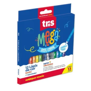 Lápis de Cor Mega Soft Color Jumbo – 12 Cores + 1 Apontador – TRIS