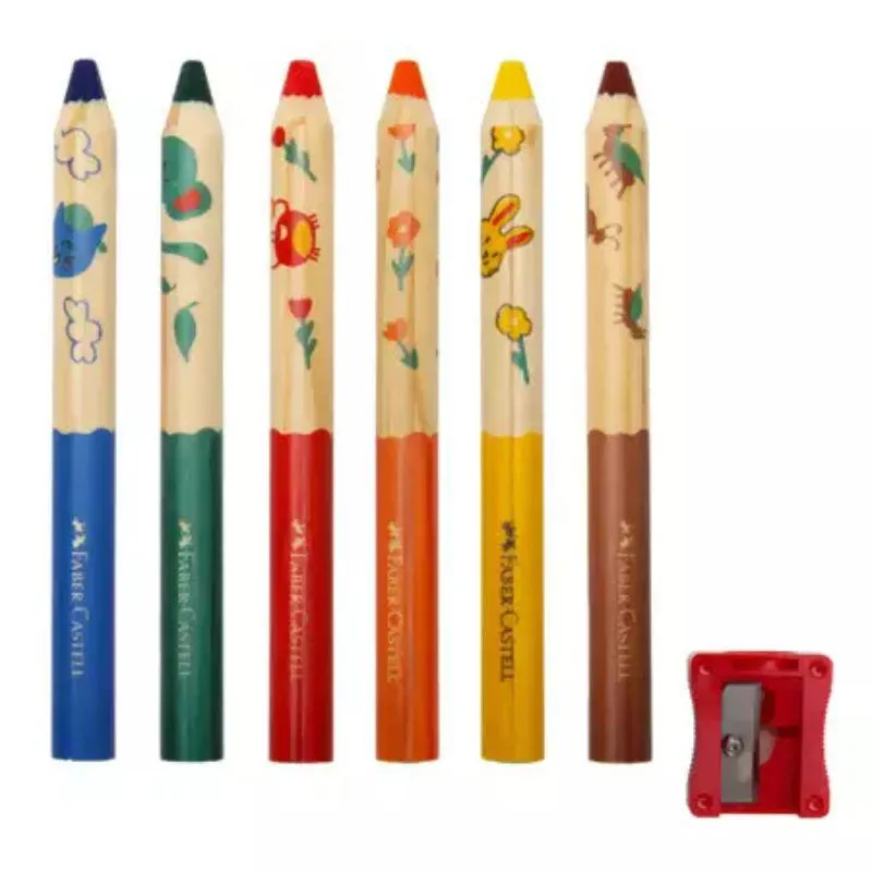 Meu Primeiro Lápis de Cor - 6 Cores + 1 Apontador  - FABER CASTELL - Imagem 2